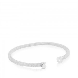 Pulseras TOUS Bear motif Mesh Mujer Plateados | 0136YLEBC