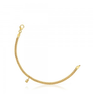 Pulseras TOUS Curb chain with 18kt plating over Bold Bear Mujer Dorados Plateados | 6843ZCPJM