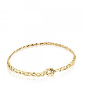 Pulseras TOUS Manifesto curb chain with 18kt plating over Mujer Dorados Plateados | 1602HCREP