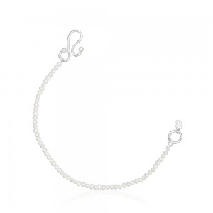 Pulseras TOUS Tsuri Cultured pearl Mujer Plateados | 6428ARGLI