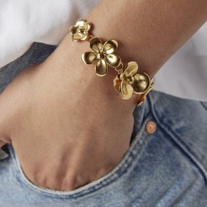 Pulseras TOUS Vermeil Fragile Nature flowers Mujer Plateados | 1039CKEHZ