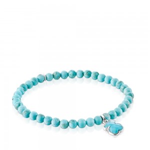 Pulseras TOUS dyed magnesite Icon Color Mujer Plateados | 3429HNPVZ