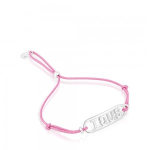 Pulseras TOUS nylon with Logo Mujer Rosas Plateados | 3526DPJRO