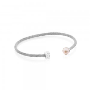 Pulseras TOUS with 0,7cm. pearl Mesh Mujer Plateados | 0758OWQJA