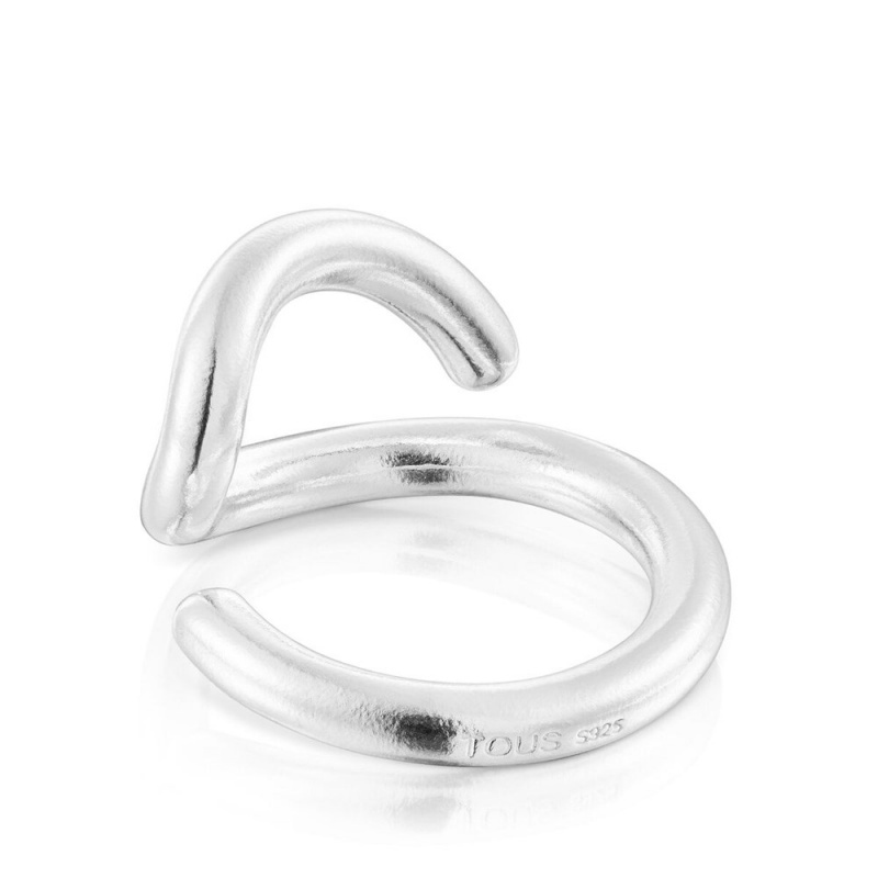 Anillos TOUS Bent Open ring Mujer Plateados | 1540DLSHA