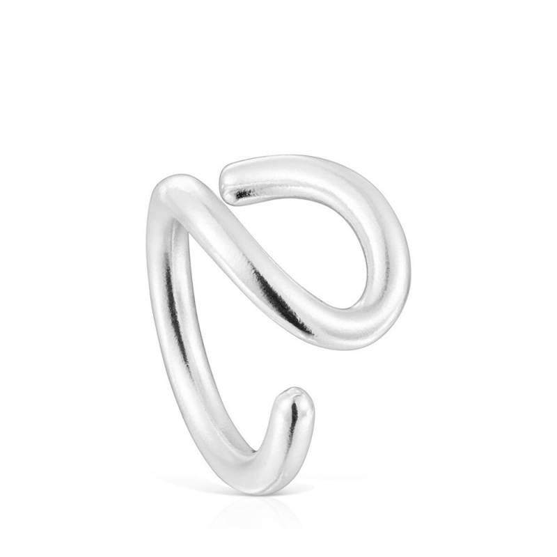 Anillos TOUS Bent Open ring Mujer Plateados | 1540DLSHA