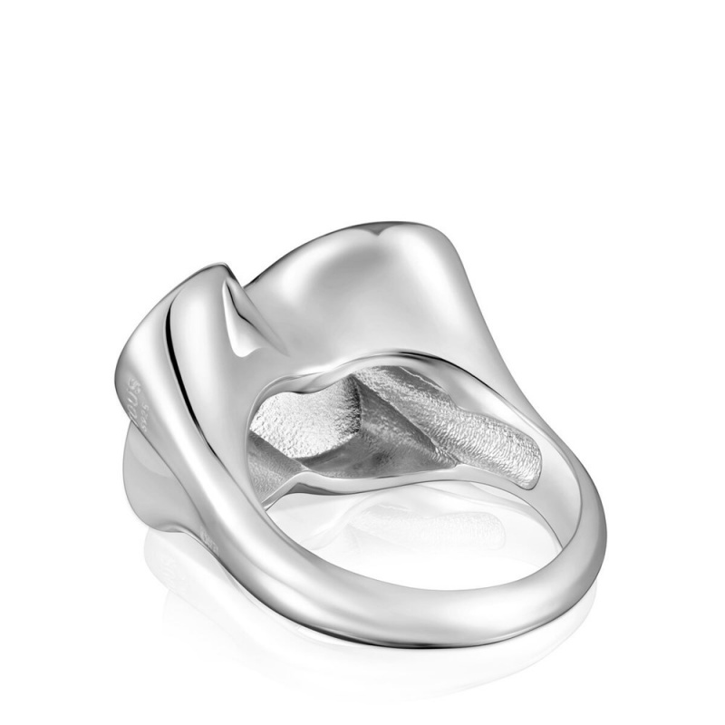 Anillos TOUS Bold Motif butterfly Signet ring Mujer Plateados | 9360YSEOF