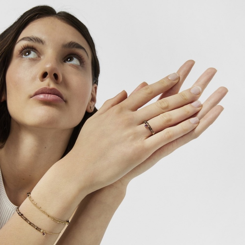 Anillos TOUS Cool Joy smoky quartz rhodolite Mujer Dorados | 4203SZJAB