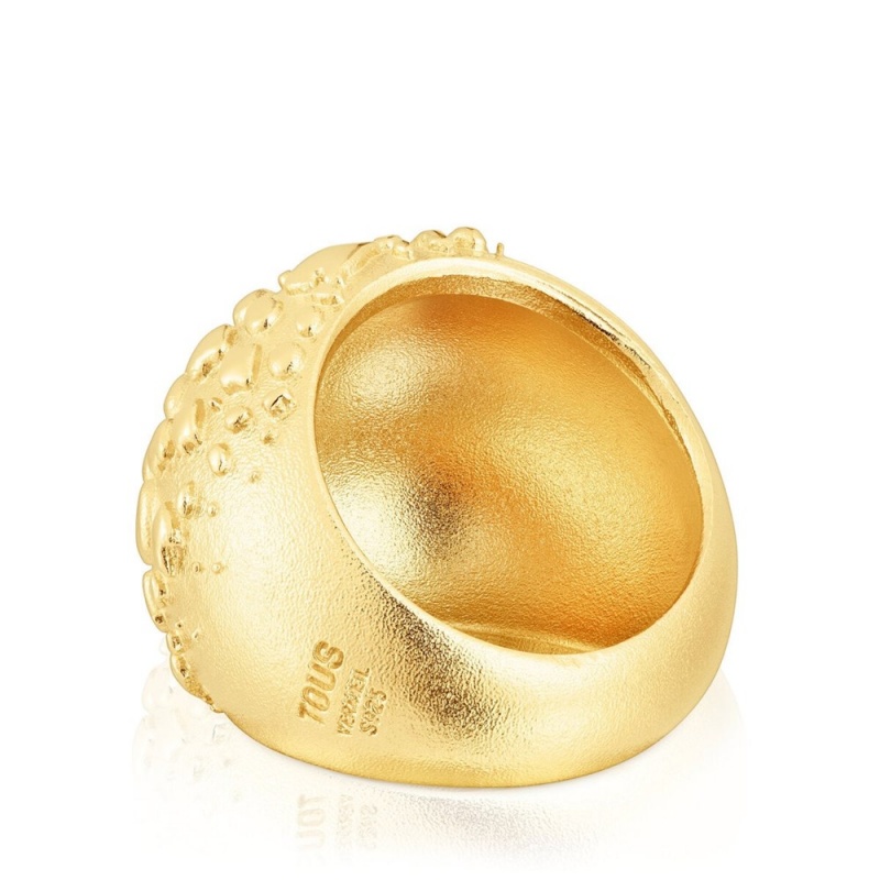 Anillos TOUS Domed 18kt plating over Dybe Mujer Dorados Plateados | 1469RQCZL