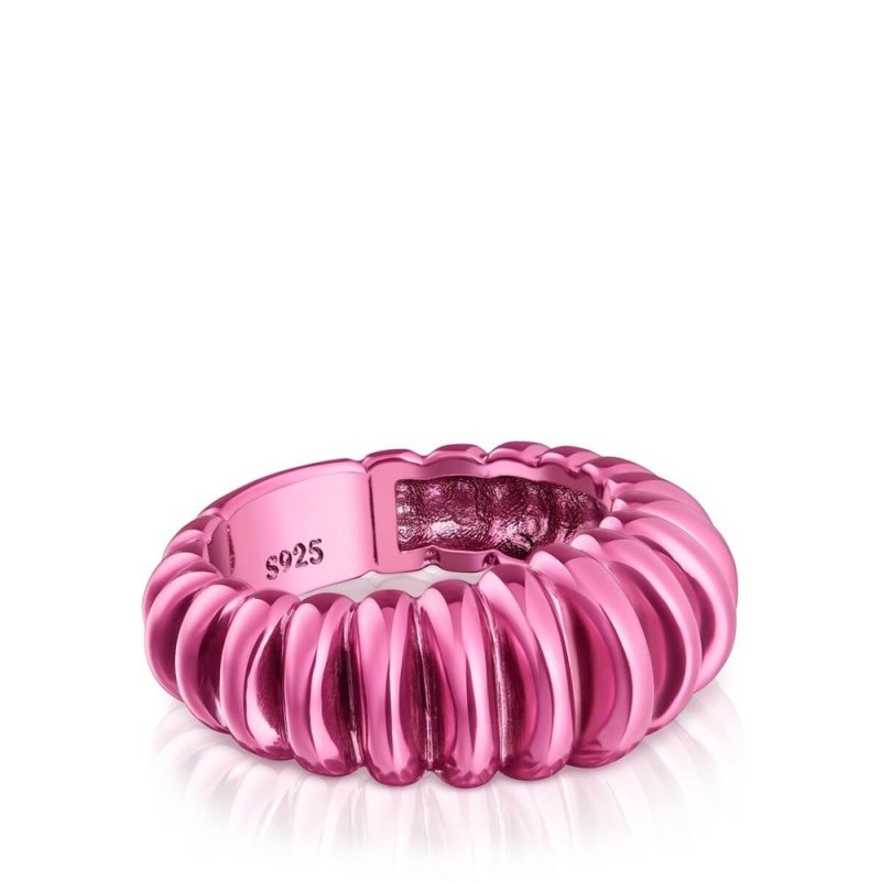 Anillos TOUS Fuchsia Virtual Garden Mujer Fucsia Plateados | 5421BSNQR