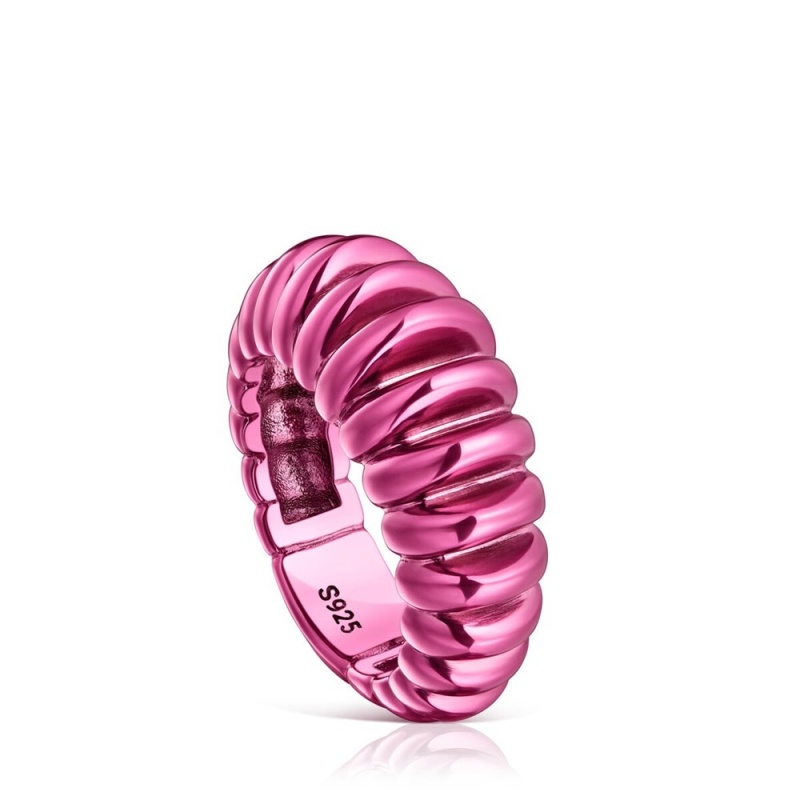 Anillos TOUS Fuchsia Virtual Garden Mujer Fucsia Plateados | 5421BSNQR