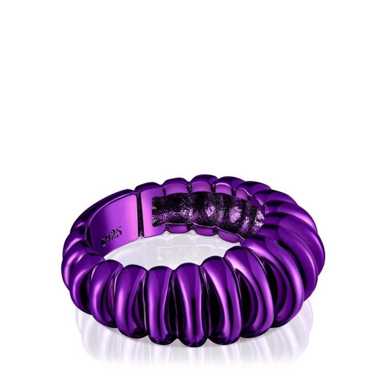 Anillos TOUS Lilac Virtual Garden Mujer Morados Plateados | 3159NISPD