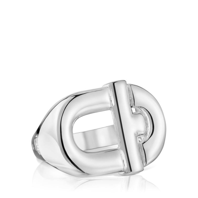 Anillos TOUS Manifesto Man Signet ring in Mujer Plateados | 9163AUZPC