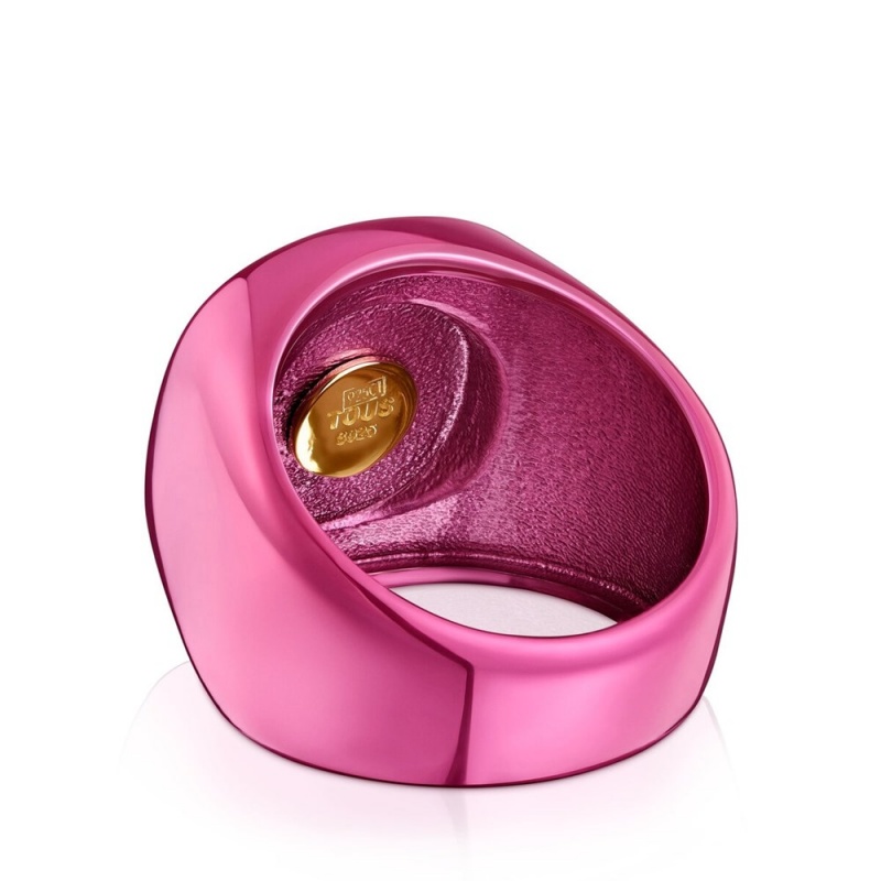 Anillos TOUS Oursin fuchsia Seal Mujer Fucsia Plateados | 8612ARKJM