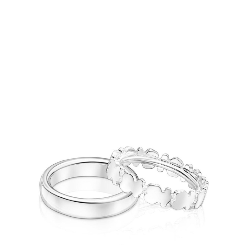 Anillos TOUS Set of Directo Mujer Plateados | 2058APDMK