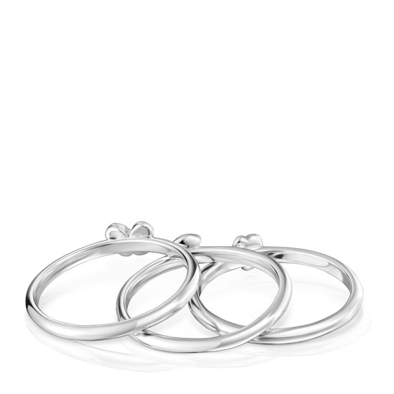 Anillos TOUS Set of three Bold Motif motif Mujer Plateados | 9816YCZDU