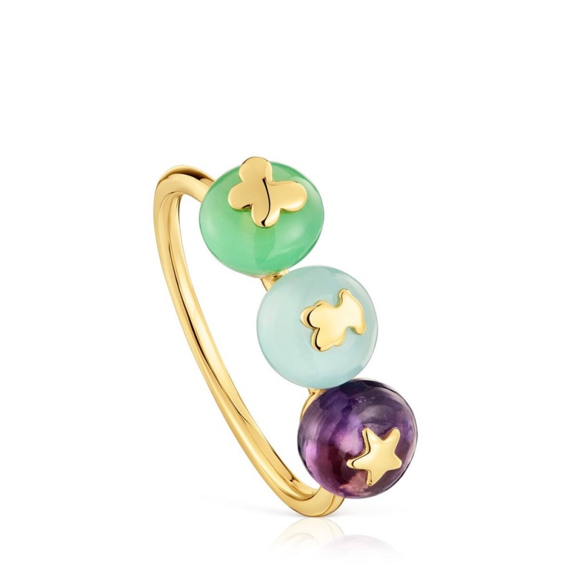 Anillos TOUS Small gemstones Balloon Mujer Dorados | 5982BRMSI