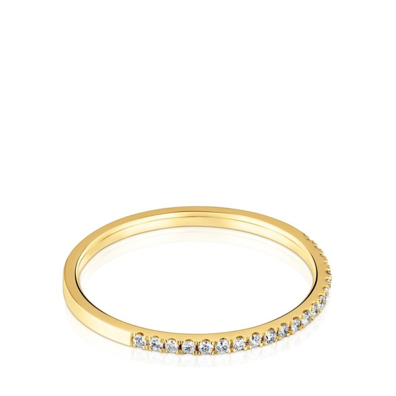 Anillos TOUS Small half eternity ring in with diamonds Les Classiques Mujer Dorados | 6598HUXBR