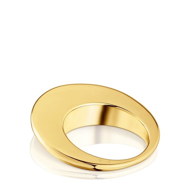 Anillos TOUS Smooth 18kt plating over Dybe Mujer Dorados Plateados | 8204UWNJO