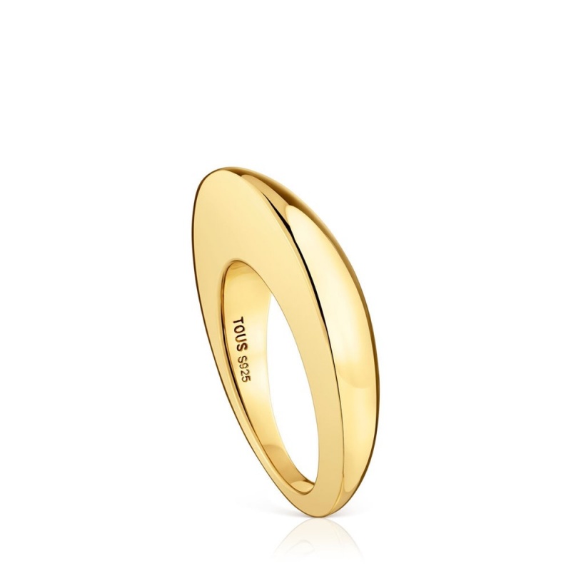 Anillos TOUS Smooth 18kt plating over Dybe Mujer Dorados Plateados | 8204UWNJO