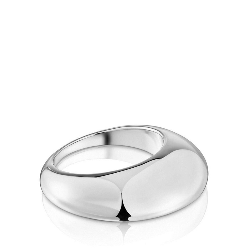 Anillos TOUS Smooth ring Dybe Mujer Plateados | 3715ZYNKM