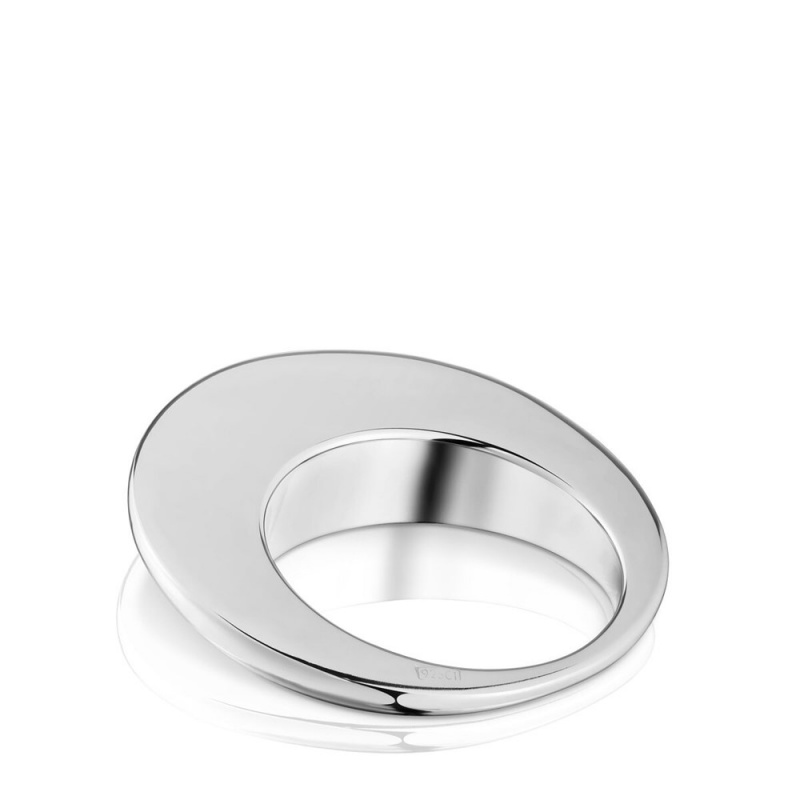 Anillos TOUS Smooth ring Dybe Mujer Plateados | 3715ZYNKM