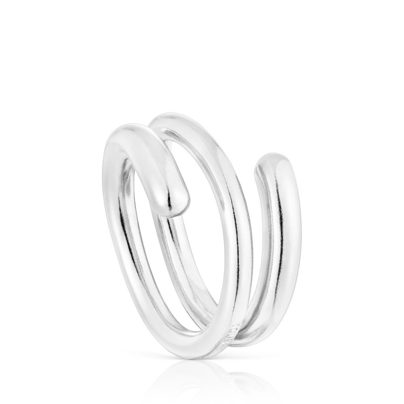 Anillos TOUS Spiral ring New Hav Mujer Plateados | 8962TEWAX