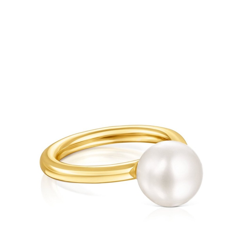 Anillos TOUS Vermeil Gloss Pearl Mujer Plateados | 7302GTZCR