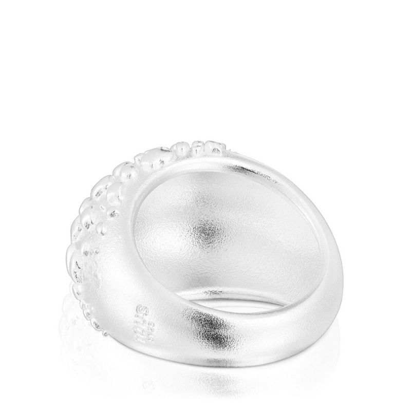 Anillos TOUS domed ring Dybe Mujer Plateados | 2807LGZSW