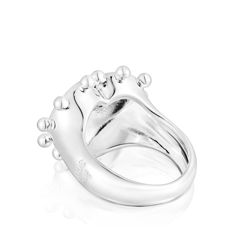 Anillos TOUS heart Signet ring San Valentín Mujer Plateados | 3652CFPJX