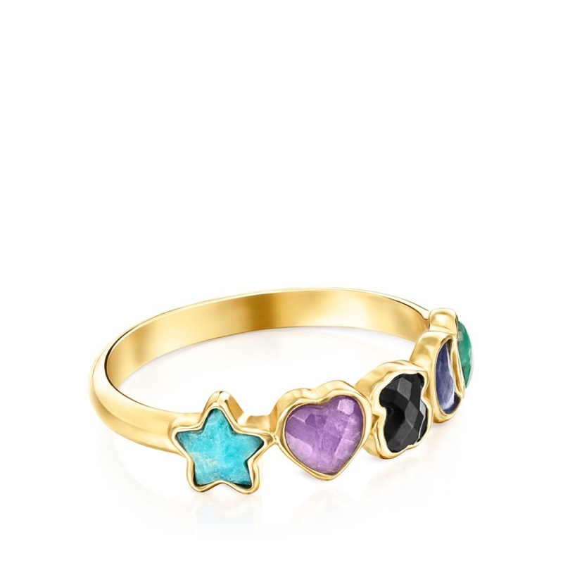 Anillos TOUS in Vermeil with five multicolor Gemstones motifs Glory Mujer Plateados Multicolor | 8324AMOHX