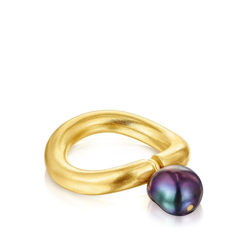 Anillos TOUS vermeil Hav pearl Mujer Plateados Grises | 3496FSJOY