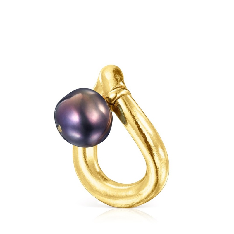 Anillos TOUS vermeil Hav pearl Mujer Plateados Grises | 3496FSJOY