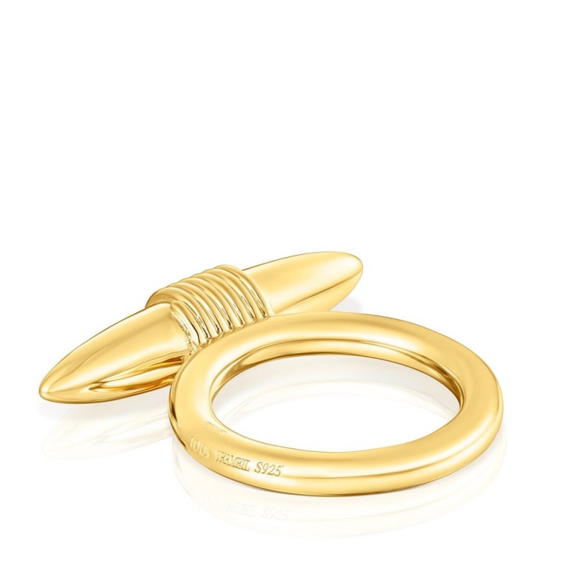 Anillos TOUS vermeil Lure Mujer Plateados | 6019BKNAY