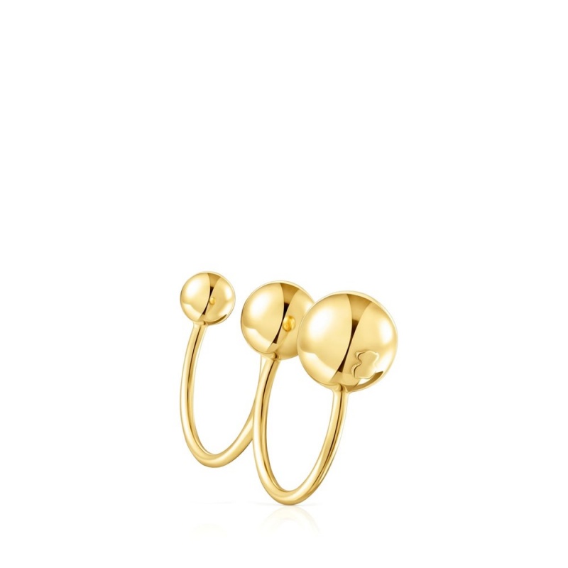 Anillos TOUS vermeil Plump Double open ring Mujer Plateados | 1475BHKCD