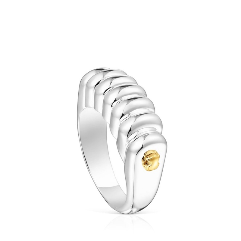 Anillos TOUS vermeil Virtual Garden Bar ring Mujer Plateados | 5048CEQKG