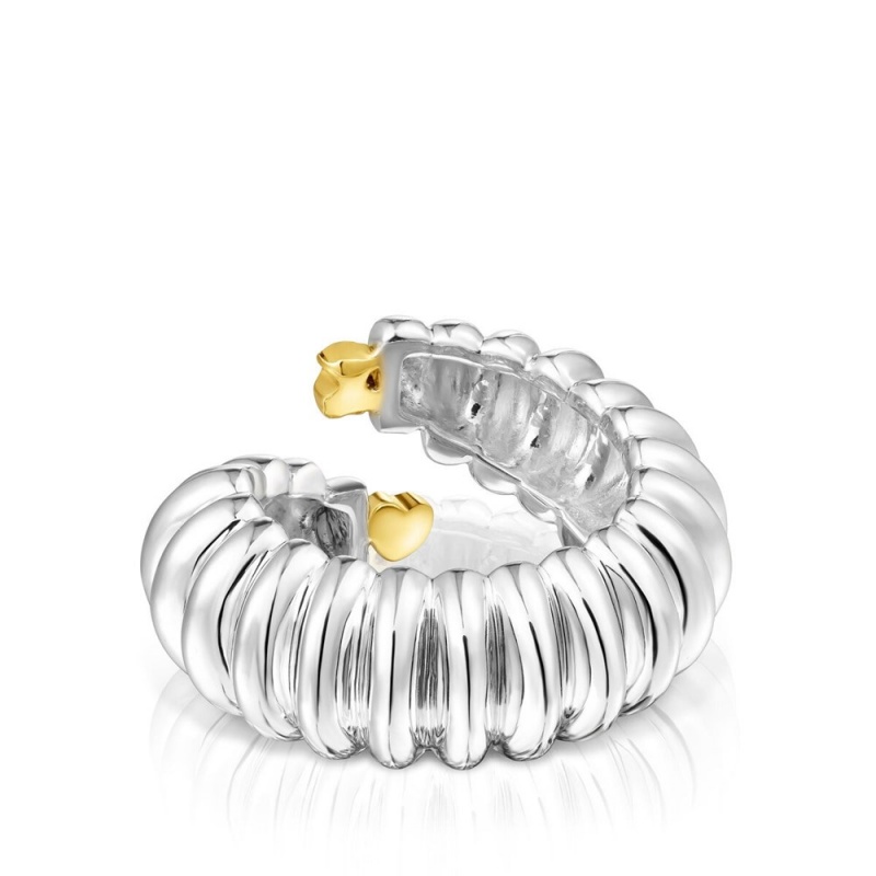 Anillos TOUS vermeil Virtual Garden Open ring Mujer Plateados | 1394DYMCK