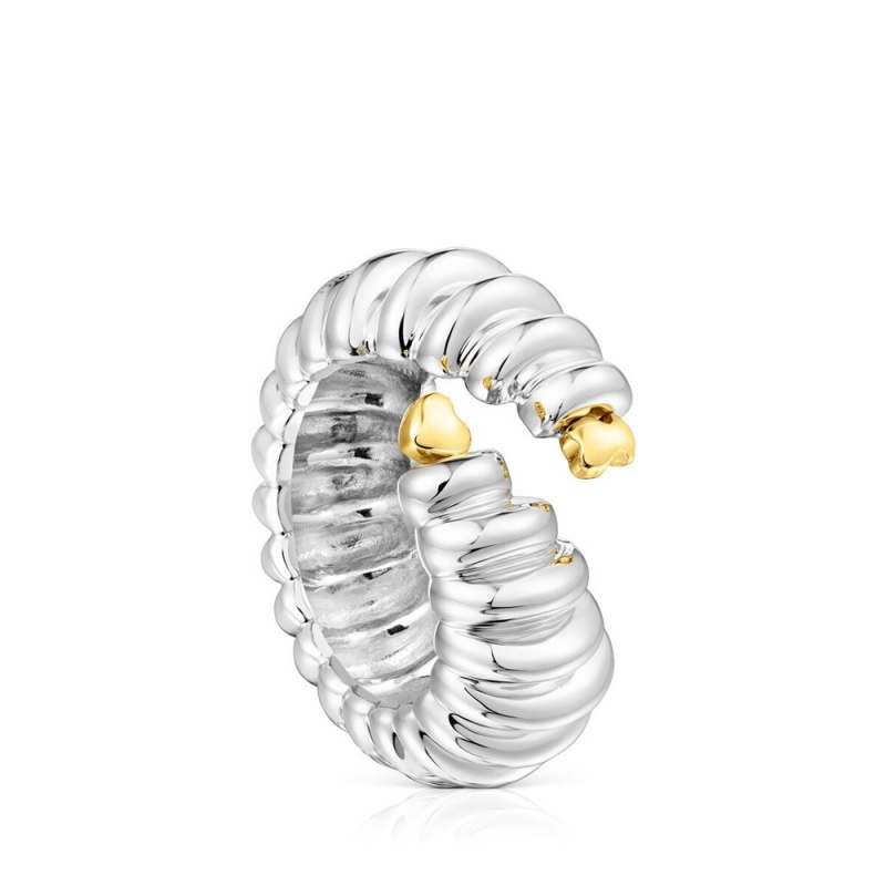 Anillos TOUS vermeil Virtual Garden Open ring Mujer Plateados | 1394DYMCK