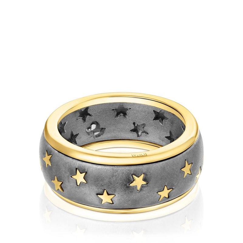 Anillos TOUS vermeil dark Twiling Mujer Plateados Plateados Oscuro | 5321MLBCI