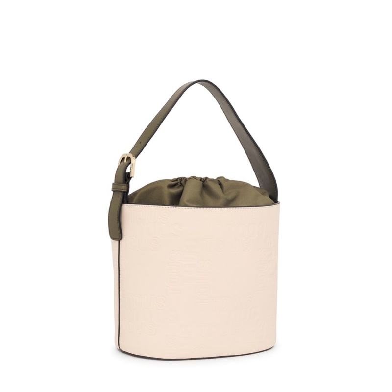 Bolsa de Mano TOUS Bucket bag Nanda Mujer Beige Kaki | 3572YDBTG