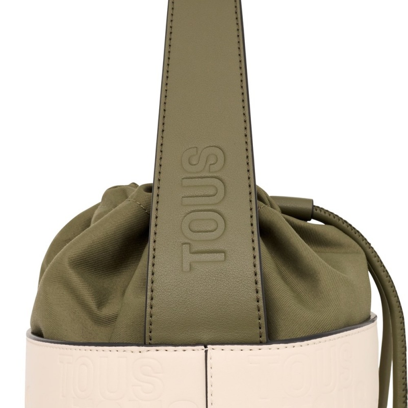 Bolsa de Mano TOUS Bucket bag Nanda Mujer Beige Kaki | 3572YDBTG