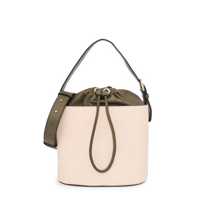 Bolsa de Mano TOUS Bucket bag Nanda Mujer Beige Kaki | 3572YDBTG