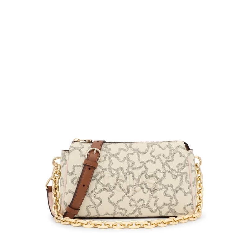 Bolsa de Mano TOUS Crossbody Bags Kaos Icon Mujer Beige | 1293EWTFN