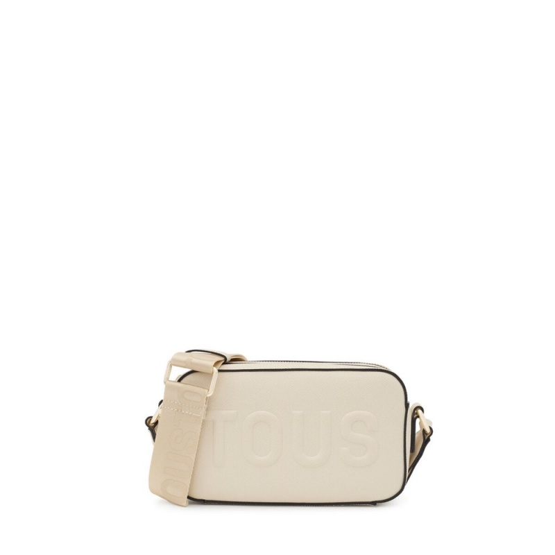 Bolsa de Mano TOUS Crossbody reporter bag La Rue New Mujer Beige | 4156LDXCF