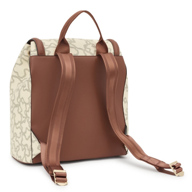 Bolsa de Mano TOUS Kaos Icon Backpacks Mujer Beige | 6170RGEOH