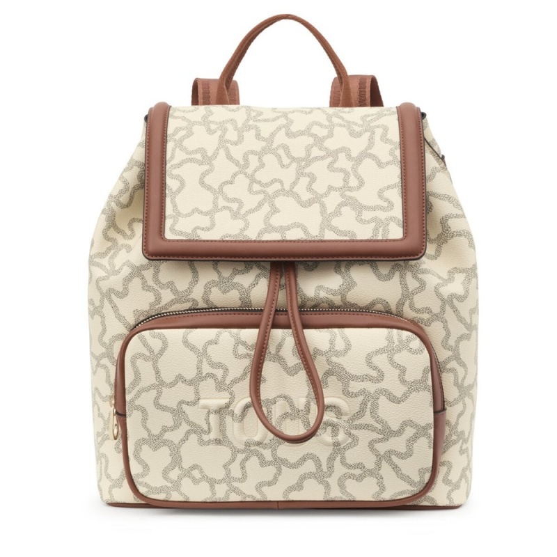 Bolsa de Mano TOUS Kaos Icon Backpacks Mujer Beige | 6170RGEOH