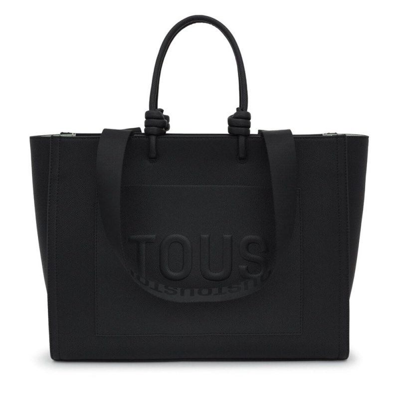 Bolsa de Mano TOUS Large Amaya Shopping bag La Rue New Mujer Negros | 2391LZXNA