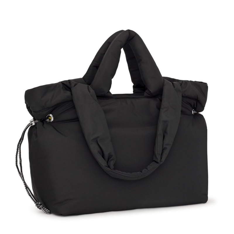 Bolsa de Mano TOUS Large Tote bag Carol Soft Mujer Negros | 2061PVBKO