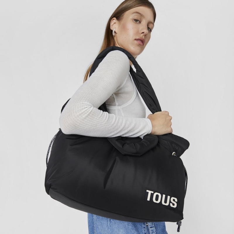 Bolsa de Mano TOUS Large Tote bag Carol Soft Mujer Negros | 2061PVBKO