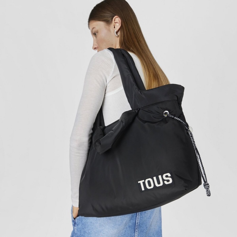 Bolsa de Mano TOUS Large Tote bag Carol Soft Mujer Negros | 2061PVBKO